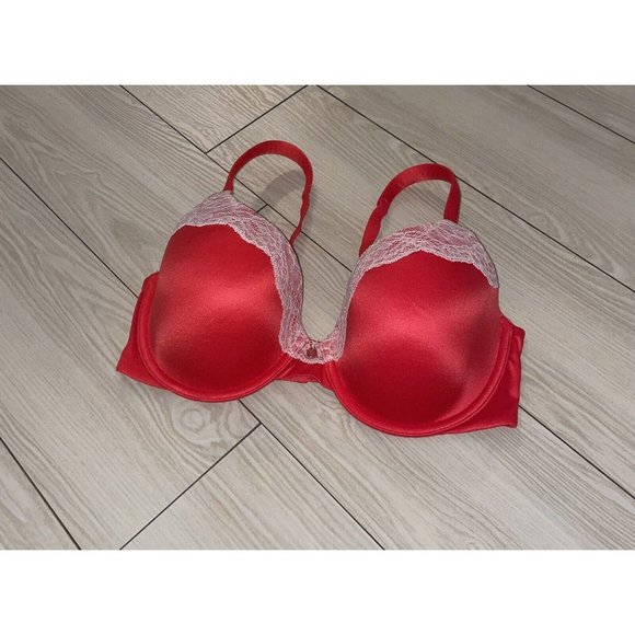 Victoria's Secret Other - Victorias Secret Lined Perfect Coverage Bra Lace Trim Underwire Womens 34D